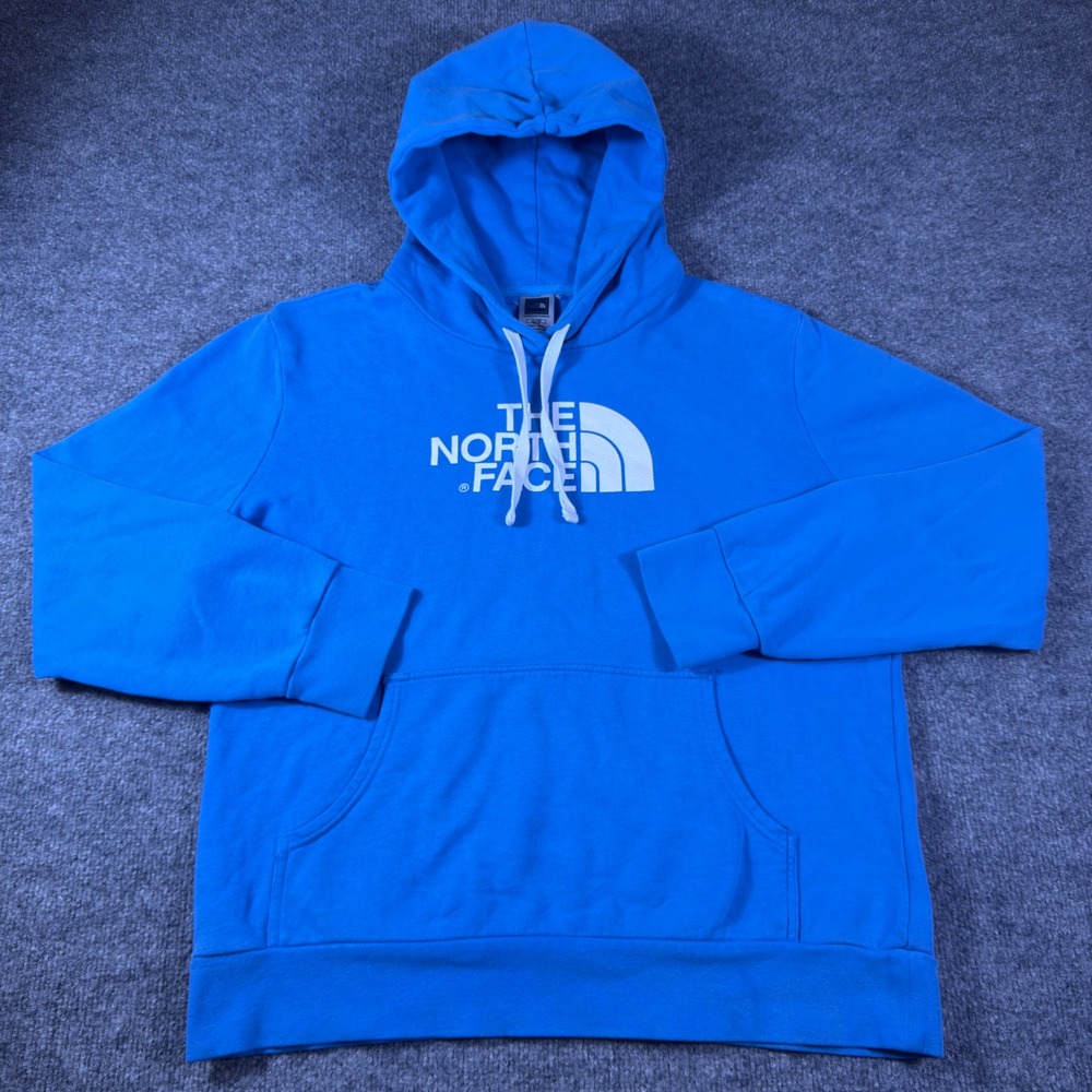 The North Face Womens Blue Half Dome Pullover Hoodie XL TG Logo Sweatshirt